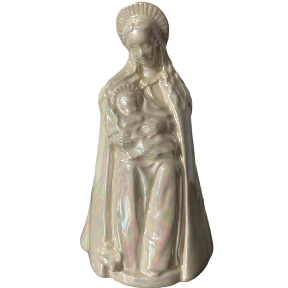 Catholic Home Decor Ceramic Mother Mary  Jesus Religious Figurine - Picture 1 of 5